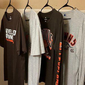 Cleveland Browns Men's T Shirt Bundle Short And Long Sleeve Size Large